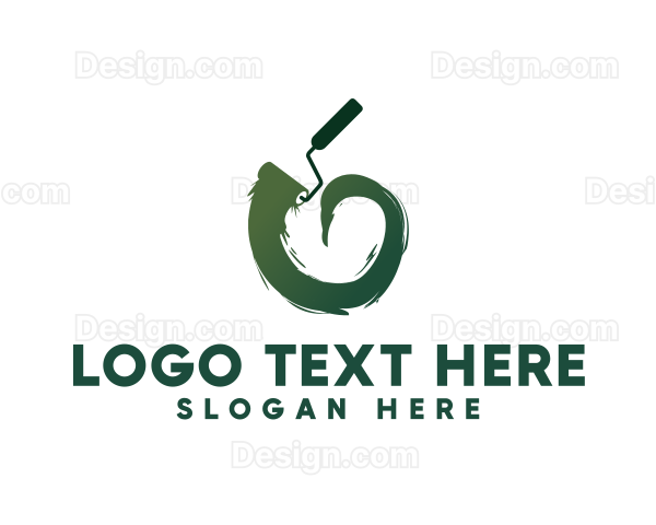 Paint Roller Swirl Logo