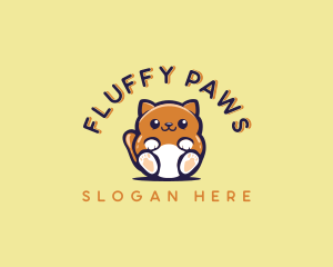 Fluffy Cat Pet logo design