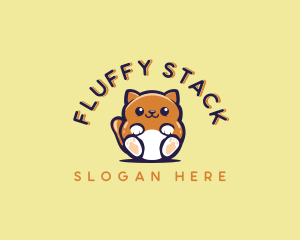 Fluffy Cat Pet logo design