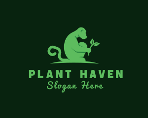 Monkey Plant Seedling logo design