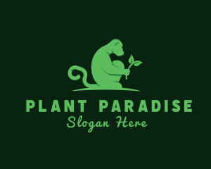 Monkey Plant Seedling logo design