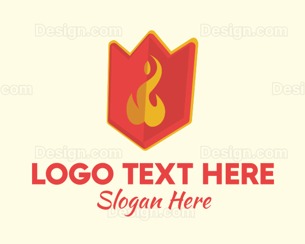 Medieval Fire Banner Logo