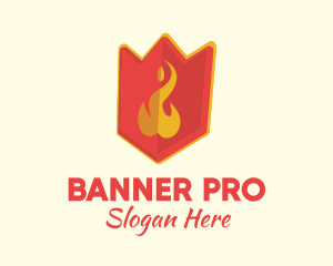 Medieval Fire Banner logo design