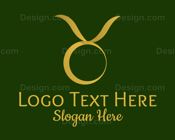 Gold Taurus Horoscope Symbol Logo