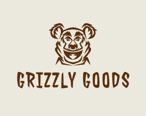 Wild Grizzly Bear  logo design