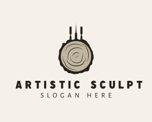 Lumber Wood Carving Tools logo design