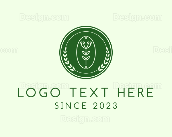 Flower Plant Badge Logo