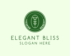 Flower Plant Badge Logo