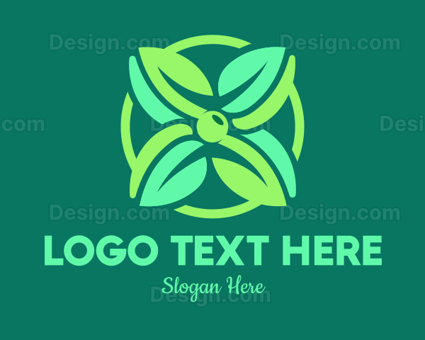 Green Mint Flower Logo