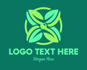 Green Mint Flower logo