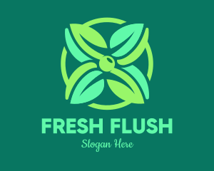 Green Mint Flower logo design