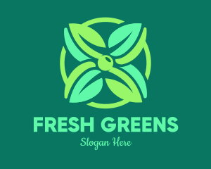 Green Mint Flower logo design