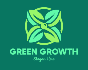 Green Mint Flower logo design