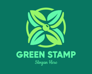 Green Mint Flower logo design