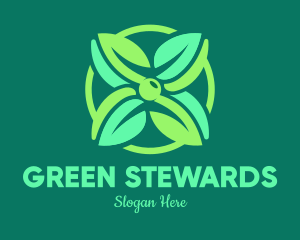 Green Mint Flower logo design