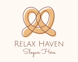 Brown Pretzel Line Art logo