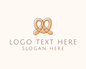 Brown Pretzel Line Art logo