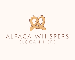 Brown Pretzel Line Art logo design