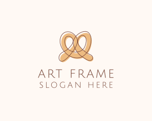 Brown Pretzel Line Art logo design