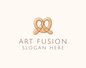 Brown Pretzel Line Art logo