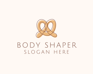 Brown Pretzel Line Art logo design