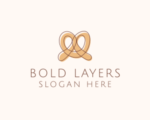 Brown Pretzel Line Art logo design