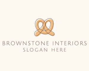 Brown Pretzel Line Art logo