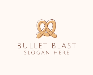 Brown Pretzel Line Art logo design