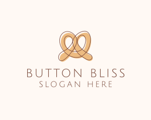 Brown Pretzel Line Art logo design