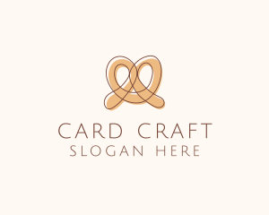 Brown Pretzel Line Art logo design