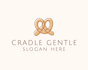 Brown Pretzel Line Art logo design