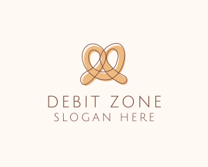 Brown Pretzel Line Art logo design