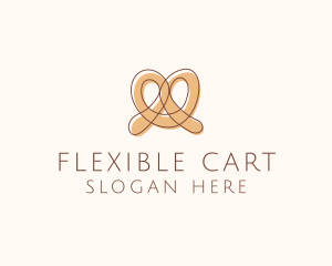 Brown Pretzel Line Art logo design