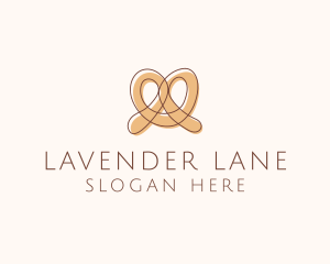 Brown Pretzel Line Art logo design