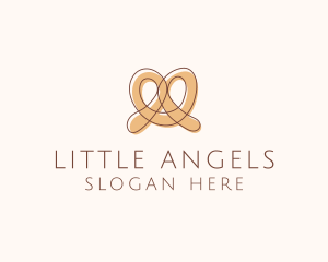 Brown Pretzel Line Art logo design