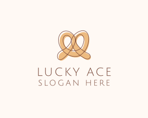 Brown Pretzel Line Art logo design