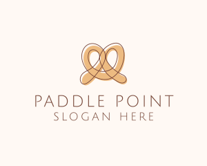 Brown Pretzel Line Art logo design