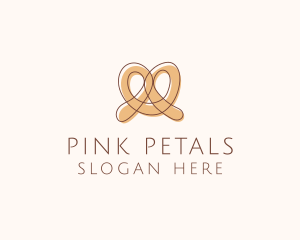 Brown Pretzel Line Art logo design