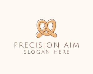 Brown Pretzel Line Art logo design