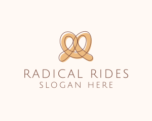 Brown Pretzel Line Art logo design