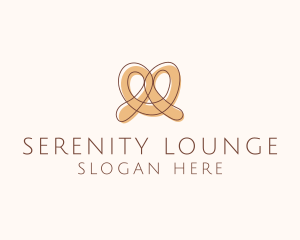 Brown Pretzel Line Art logo design