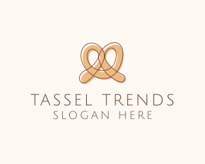 Brown Pretzel Line Art logo design