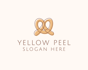 Brown Pretzel Line Art logo design