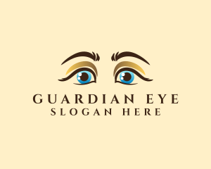 Gold Eyeshadow Eyebrow logo design