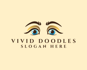 Gold Eyeshadow Eyebrow logo design