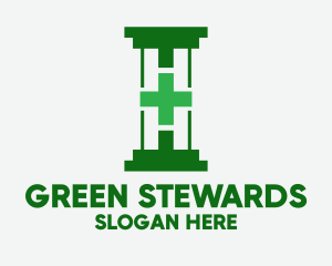 Green Hospital Pillar  logo design