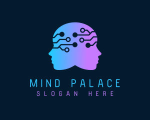 Gradient Human Mind Tech logo design