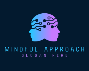 Gradient Human Mind Tech logo design