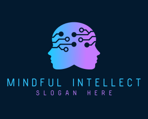 Gradient Human Mind Tech logo design