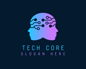 Gradient Human Mind Tech logo design